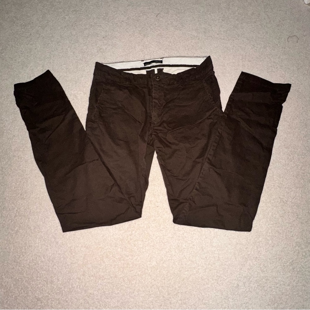 Zara Men's Dark Brown Chinos Pants, Size 31
